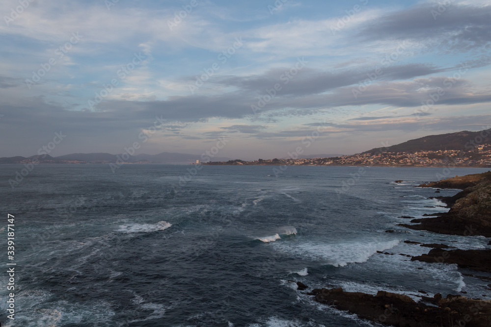 Views of the sea beating against the cliff Views of the sea beating against the cliff