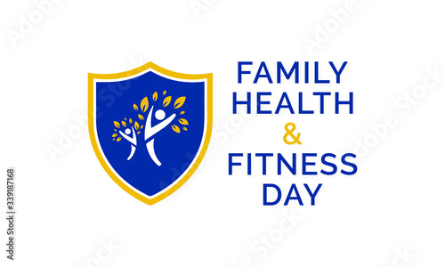 Free Download Vector illustration on the theme of National Family health and fitness day observed each year on second Saturday in June. - GFXLoad