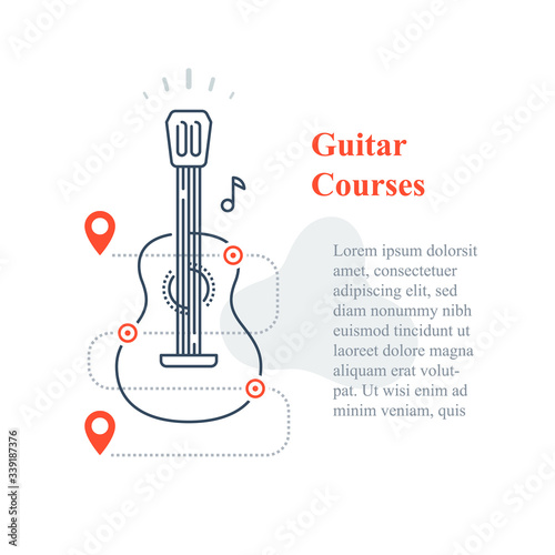 Acoustic guitar courses, learn to play music instrument, training class