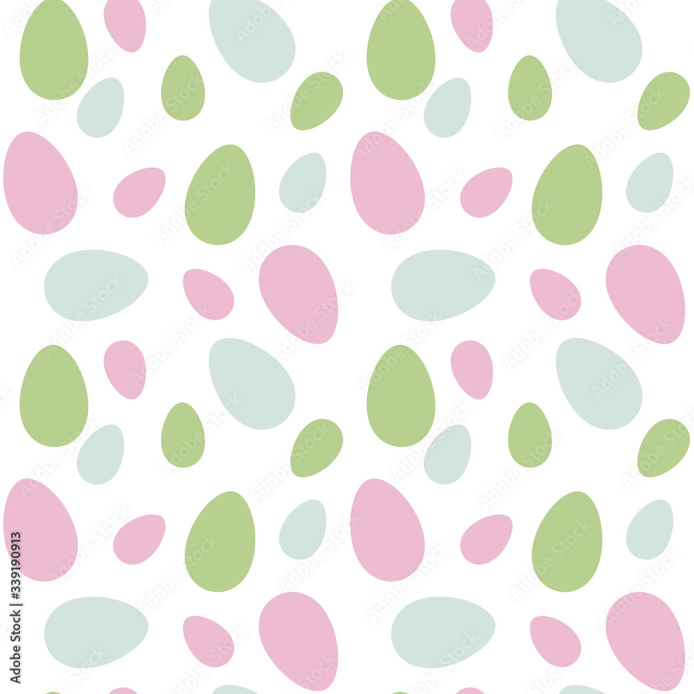 Pastel pink, green and mint easter eggs seamless pattern.
