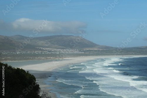 View of the beach with waves