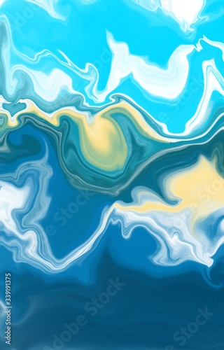 Liquid acrylic abstract blue background