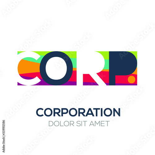 Creative colorful logo , Corp. mean (corporation) .