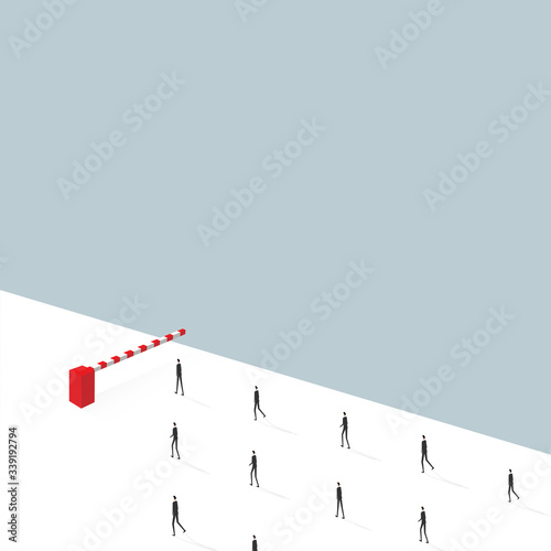 Geschäftsmänner stehen vor Hindernis - Problem. Vektor. Abstrakt.