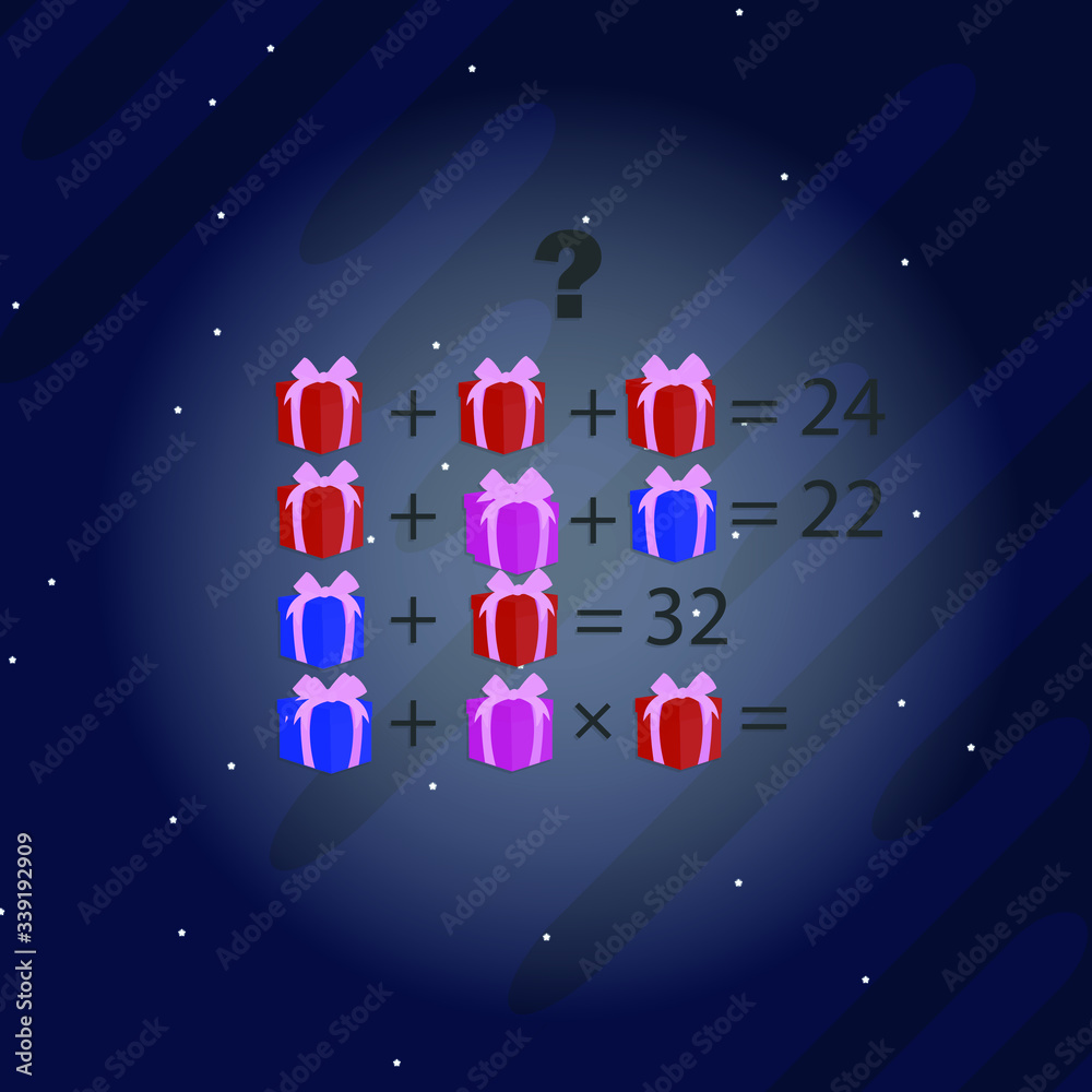 Fototapeta premium logic puzzles. Riddles for children and adults. Space background. Vector