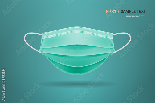 antiviral medical respiratory face mask protection against coronavirus prevention of virus spreading and pandemic covid-19 health care surgical concept copy space horizontal vector illustration