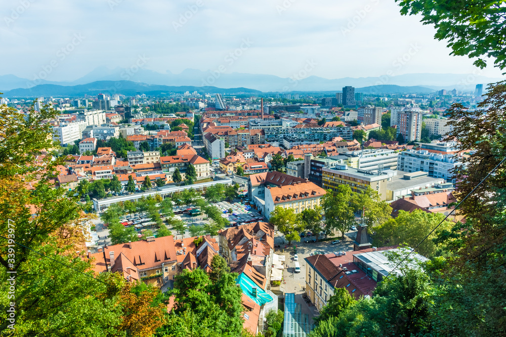 Landscape of Ljubljana, aerial view, Slovenia