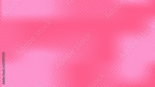 Pink pop art background with halftone dots desing in retro comic style