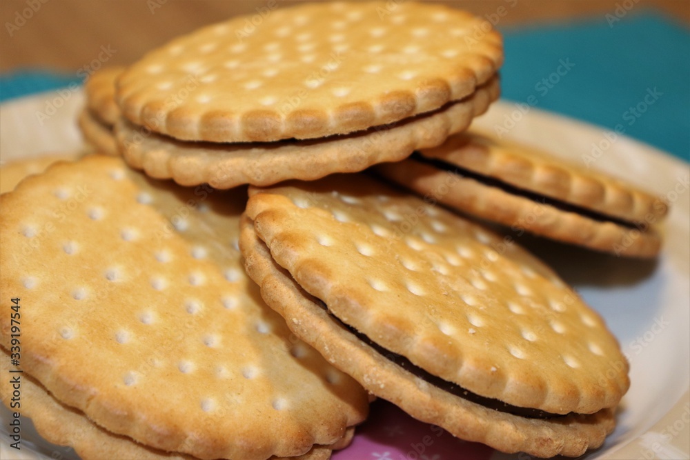 Delicious wafer with chocolate filling. Delicious wafer with chocolate filling.