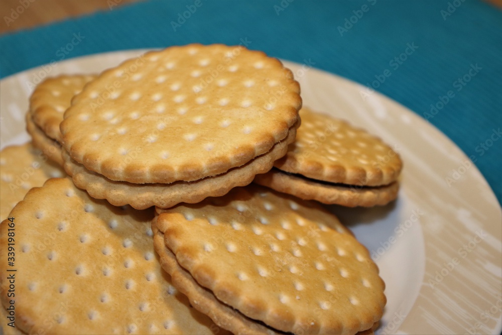 Delicious wafer with chocolate filling. Delicious wafer with chocolate filling.