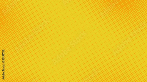 Trendy orange and yellow pop art background with halftone dots design in retro comic style, vector illustration eps10