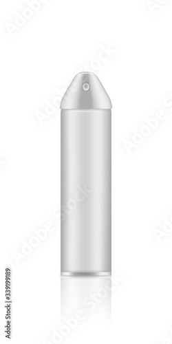 White 3d realistic plastic or aluminum hair spray bottle mockup