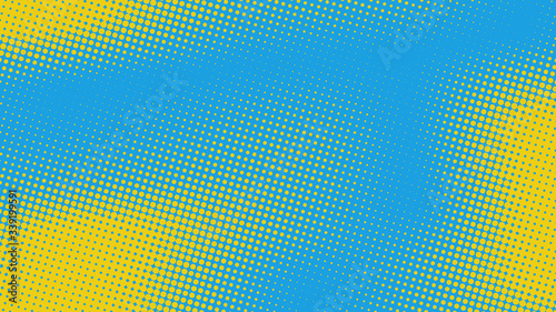 Blue and yellow pop art background in retro comic style with halftone dotted design  vector illustration eps10
