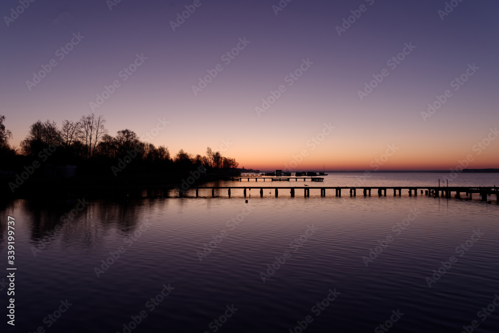 sunset over a lake