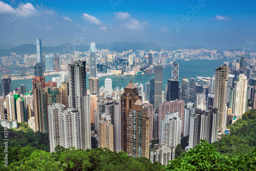 Hong Kong city, amezing skyline from Victoria peak, China