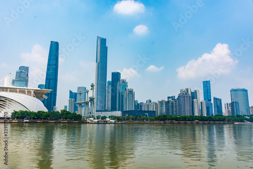 GUANGZHOU  CHINA  18 NOVEMBER 2019  Guangzhou New Town business district on the Pearl River