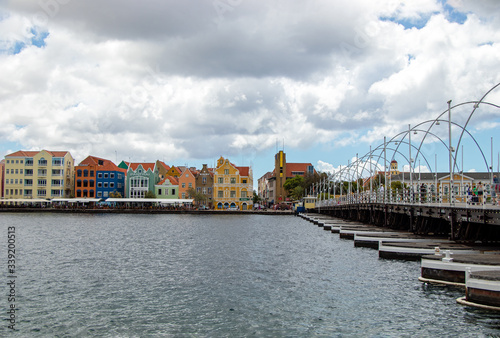 Willemstad on Curacao with Queen Emma Bridge