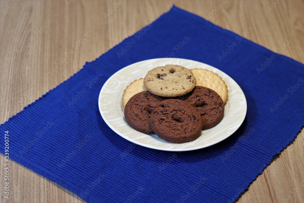 Delicious cookies with drops of dark chocolate. Delicious cookies with drops of dark chocolate.