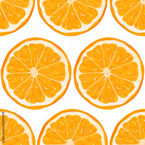 Watercolor orange fruit seamless pattern