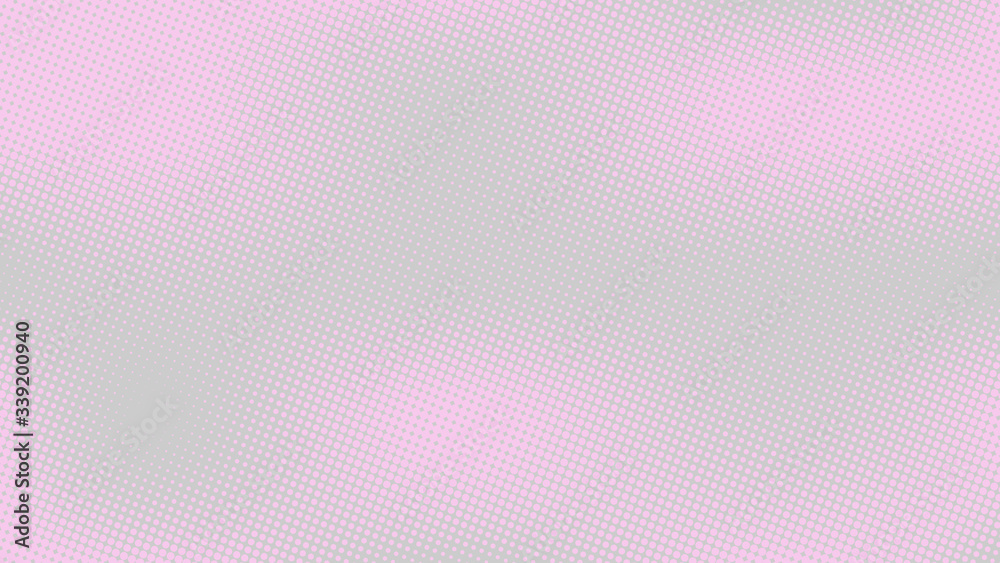 Baby pink and grey pop art background with halftone in retro comic style, vector illustration eps10.