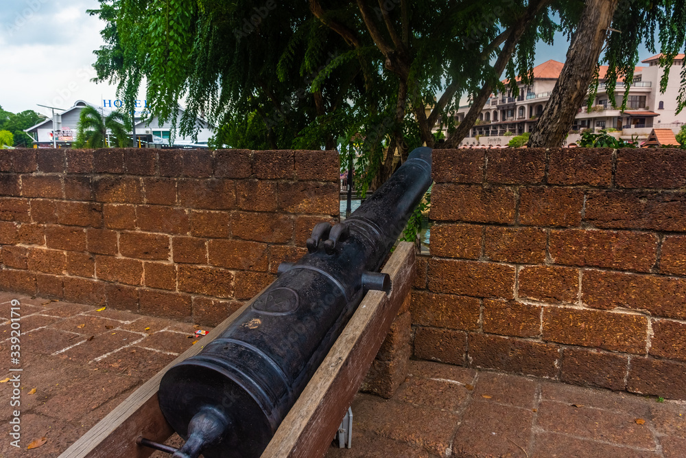 Cannon on the fortress of Malacca, Malaysia Cannon on the fortress of Malacca, Malaysia