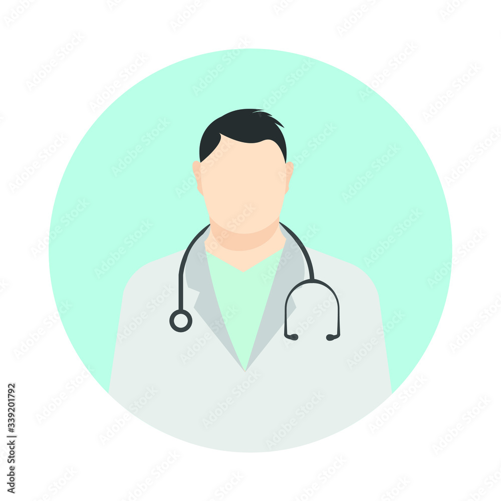 Medical icons. Doctor and nurse avatars. vector illustration