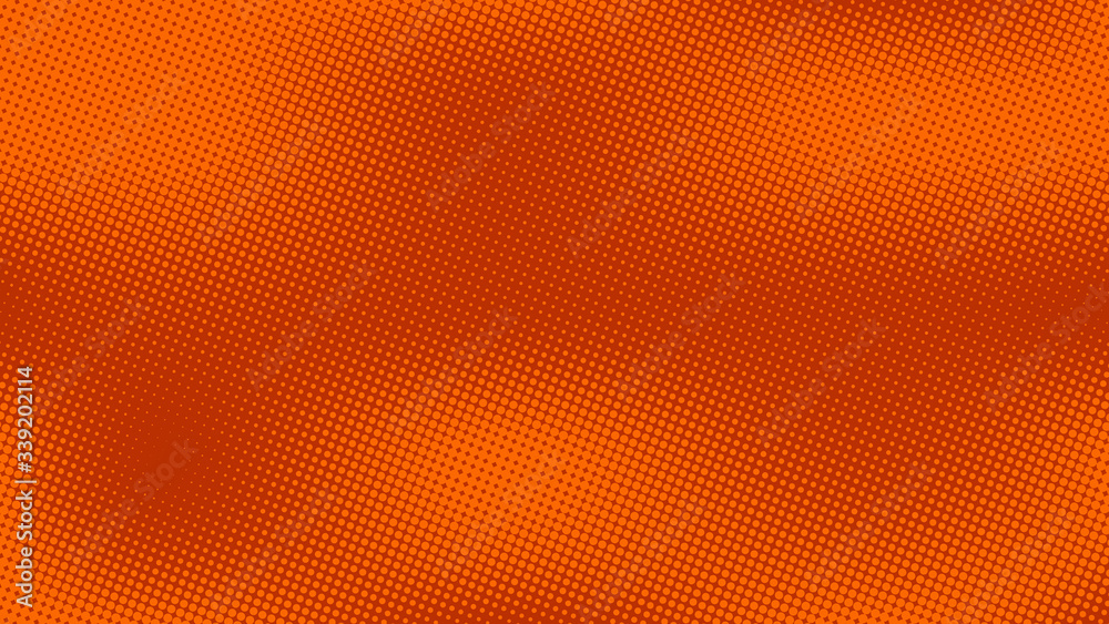 Orange pop art background in retro comic style with halftone polka dots design, vector illustration eps10. Orange pop art background in retro comic style with halftone polka dots design, vector illustration eps10.