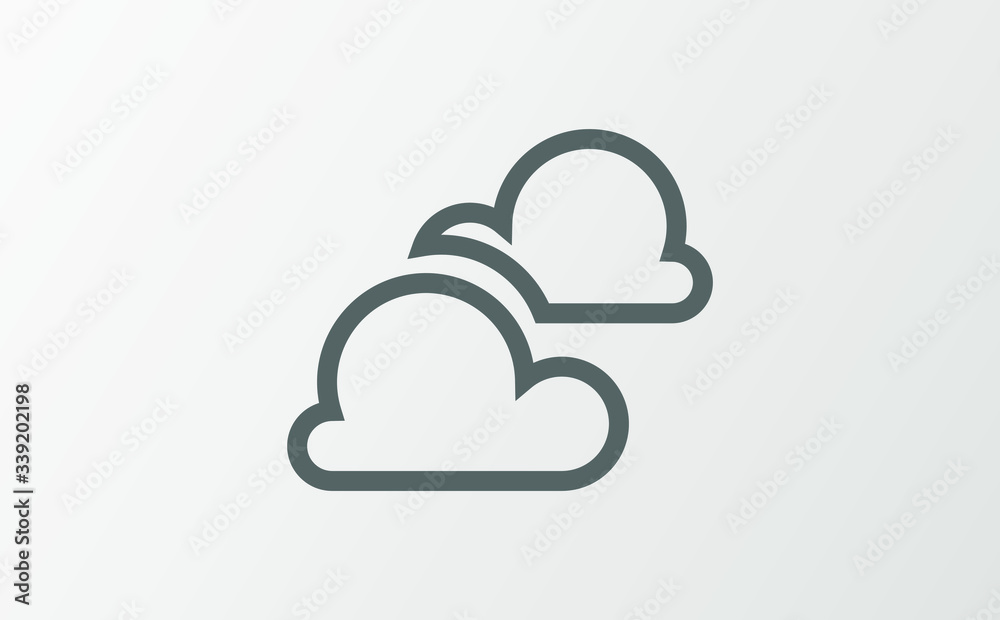 Abstract cloud Logo design vector template linear style. Stock Vector illustration isolated on white background. Abstract cloud Logo design vector template linear style. Stock Vector illustration isolated on white background.