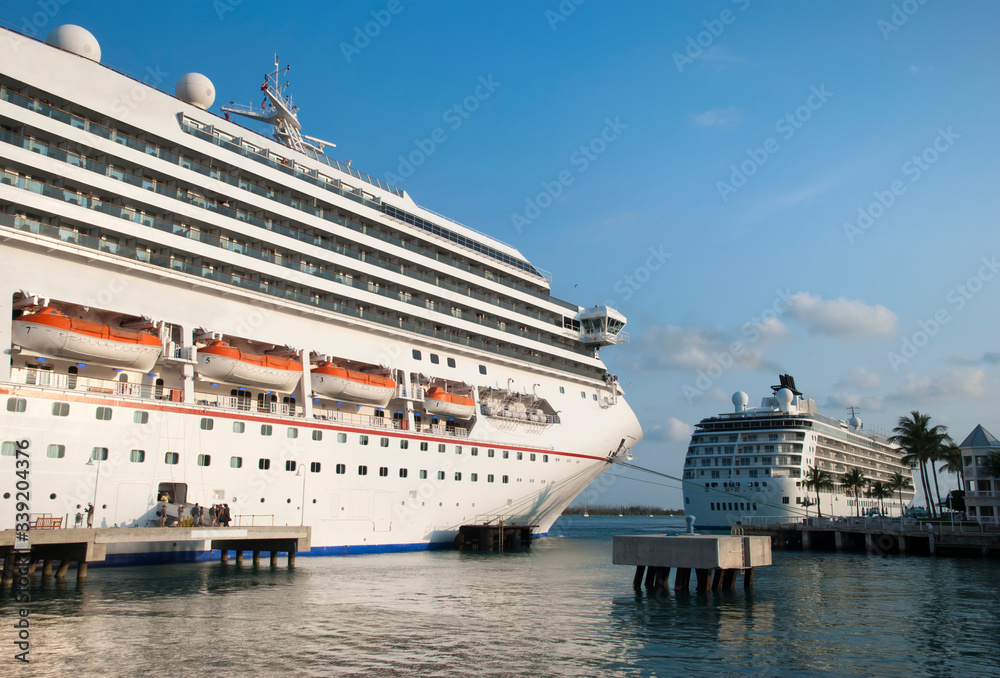Cruise Liners Moored in Key West Resort Town Cruise Liners Moored in Key West Resort Town