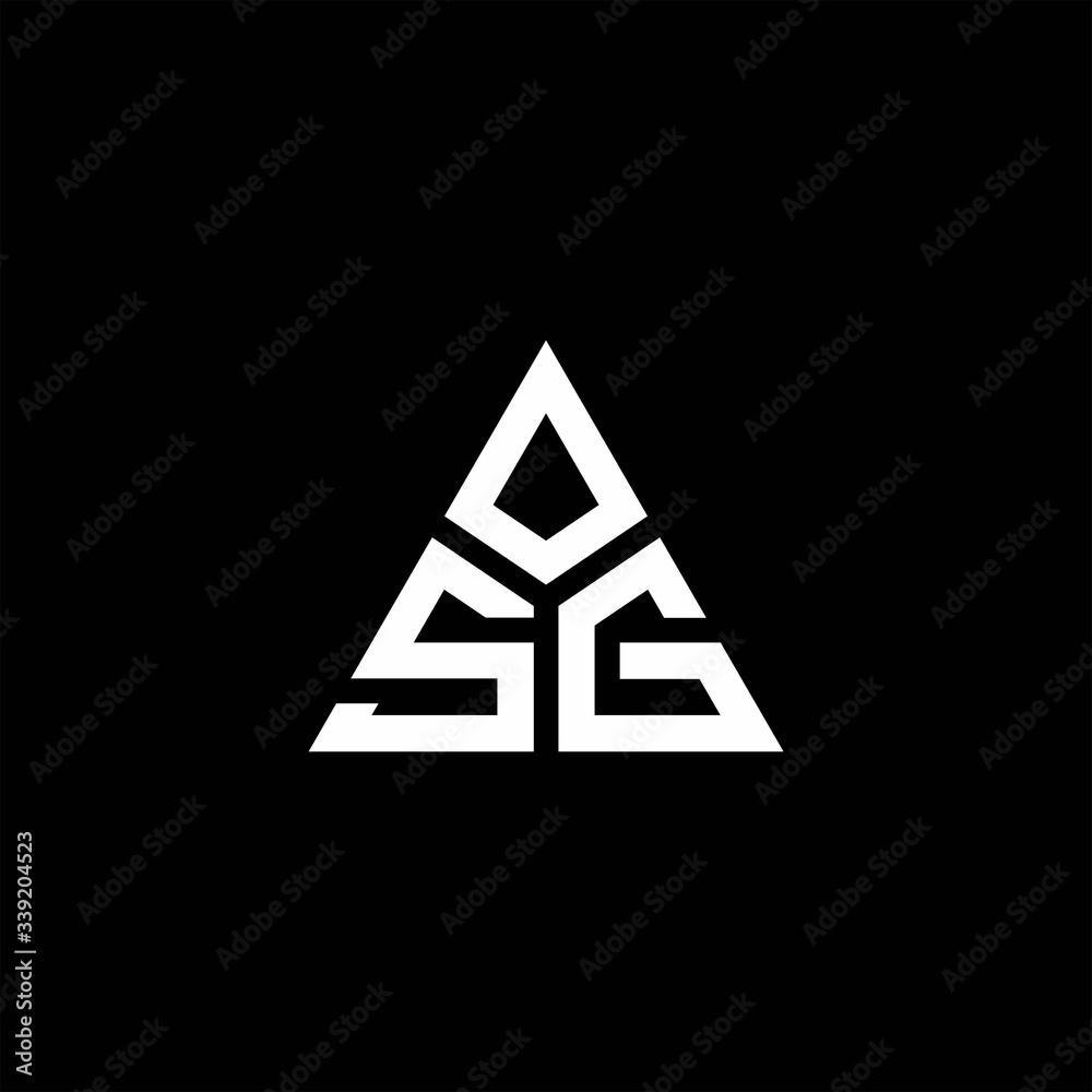 SG monogram logo with 3 pieces shape isolated on triangle SG monogram logo with 3 pieces shape isolated on triangle