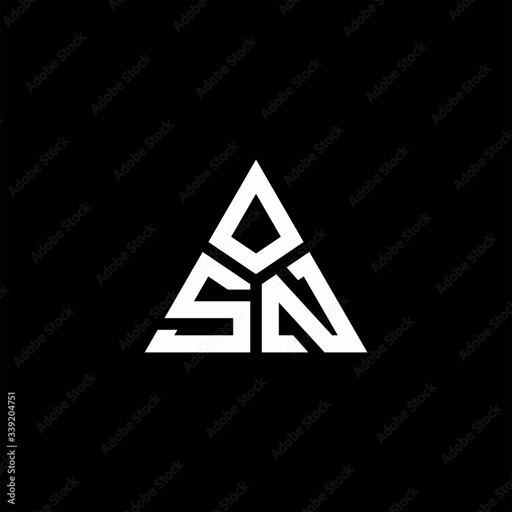 SN monogram logo with 3 pieces shape isolated on triangle SN monogram logo with 3 pieces shape isolated on triangle