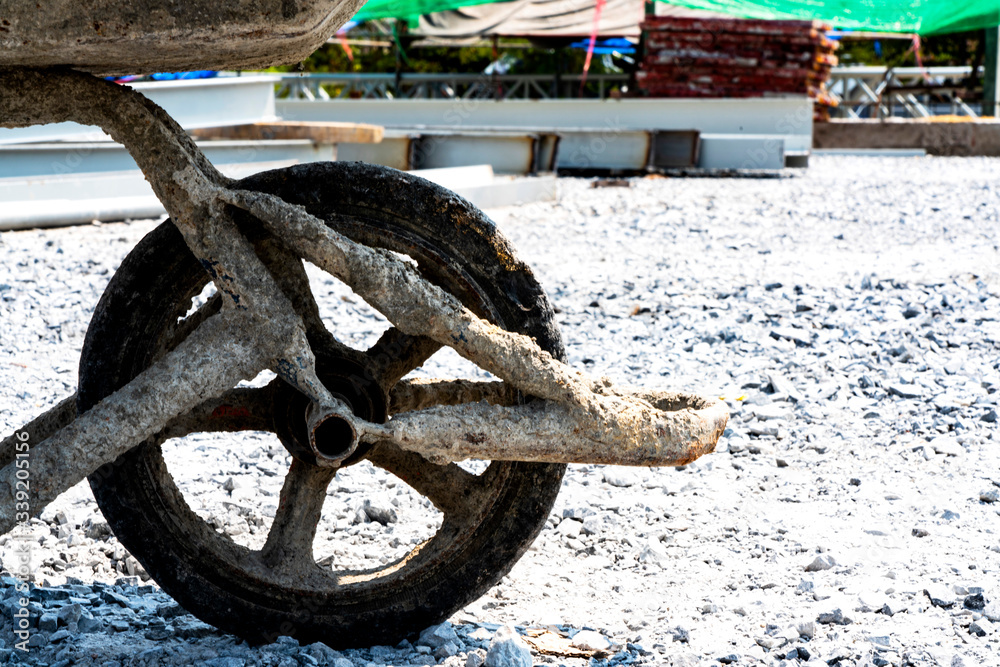 Fototapeta premium wheelbarrow for construction