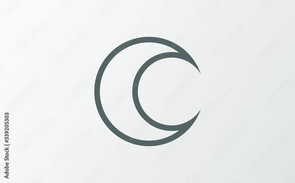 Abstract moon Logo design vector template linear style. Stock Vector illustration isolated on white background. Abstract moon Logo design vector template linear style. Stock Vector illustration isolated on white background.