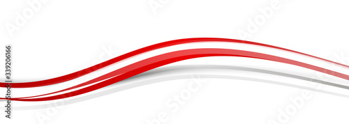 Rot Welle Wellen Band Banner Weiß