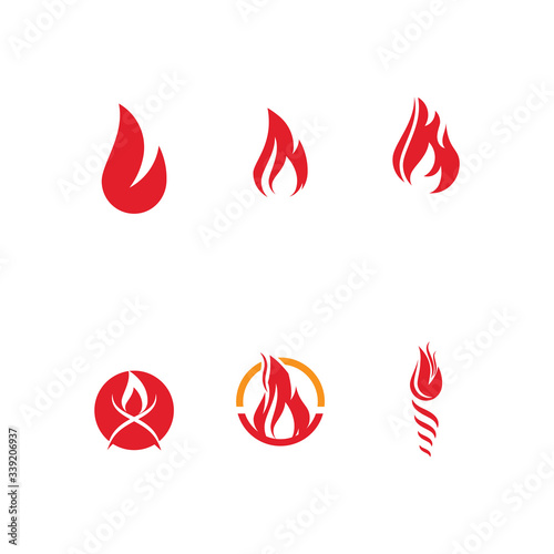 Set Fire flame Logo Template vector symbol