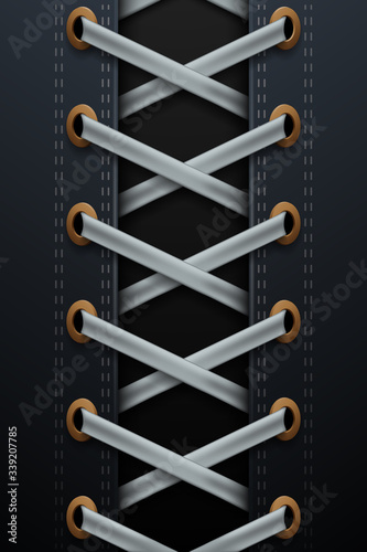 White laces schemes on dark textile background