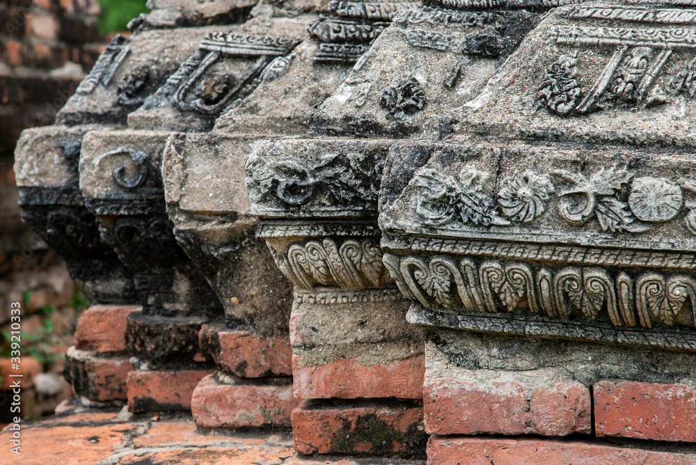 old brick in thai temple
