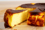 homemade delicious basque burnt cheesecake