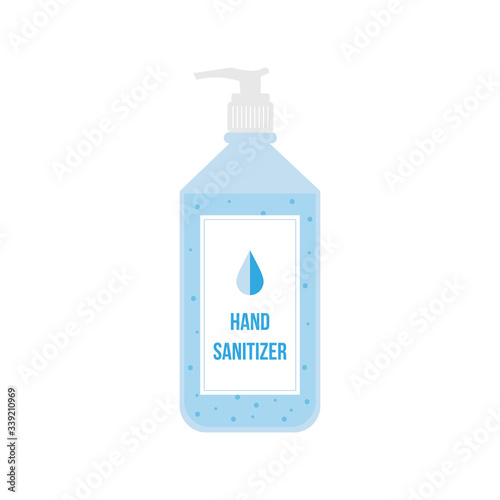 Bottle of liquid hand sanitizer gel vector icon, illustration.
