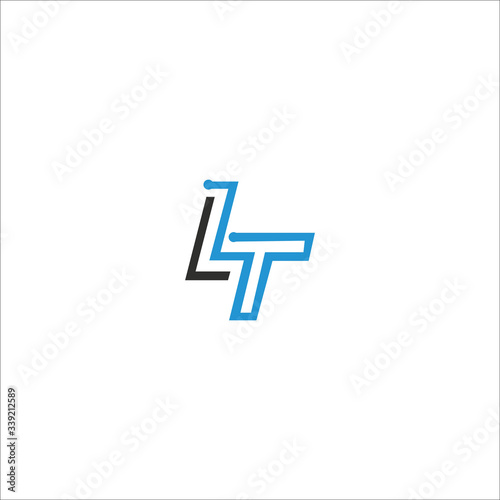 Initial letter lt or tl logo vector design template