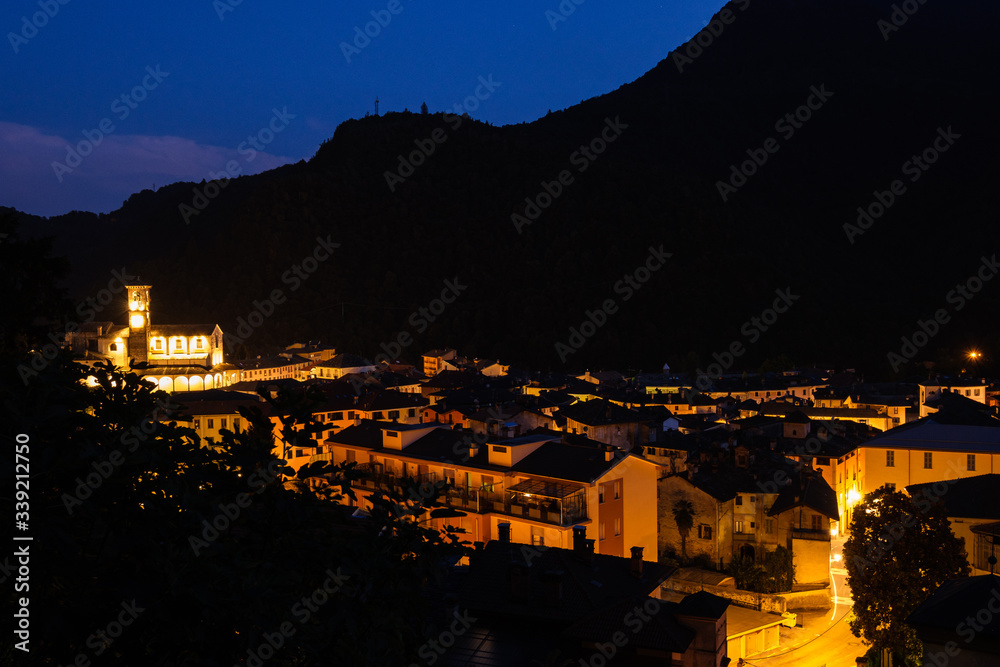 Varallo at Night, Piedmont, Italy