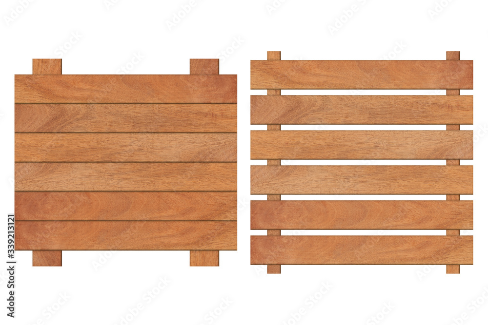 Set of Brown wooden fence isolated on white background with parallel plank old. Object with clipping path Set of Brown wooden fence isolated on white background with parallel plank old. Object with clipping path