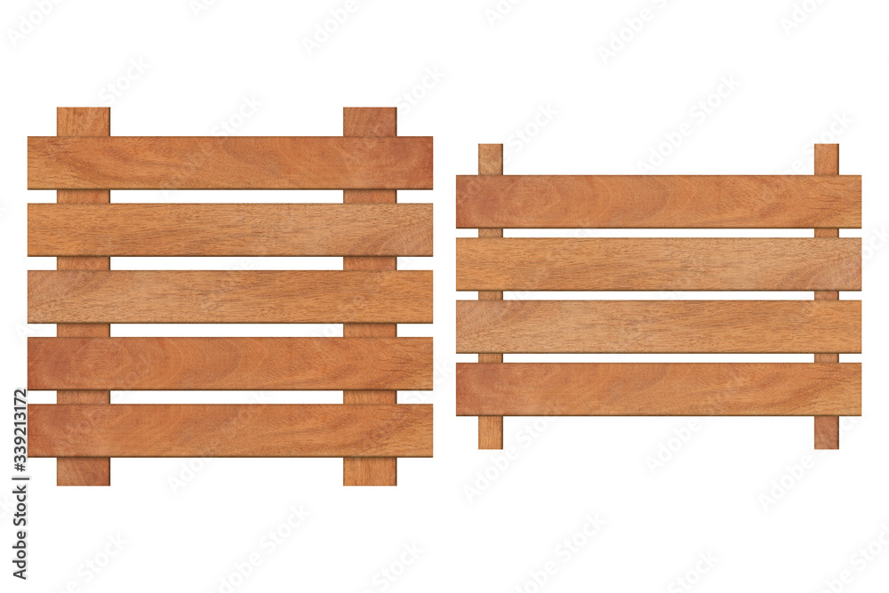 Set of Brown wooden fence isolated on white background with parallel plank old. Object with clipping path Set of Brown wooden fence isolated on white background with parallel plank old. Object with clipping path