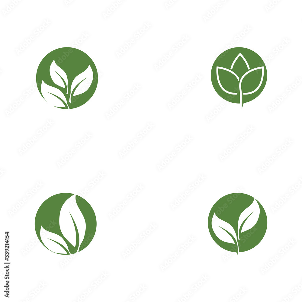 Set Green garden green leaf Logo Template Set Green garden green leaf Logo Template