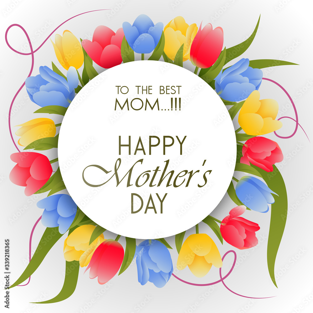 easy to edit vector illustration of floral greetings card design for Happy Mother's Day celebration easy to edit vector illustration of floral greetings card design for Happy Mother's Day celebration