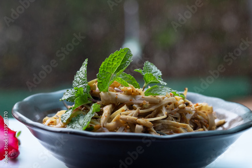 Bamboo shoot salad, spicy local food in the northeast region of Thailand
