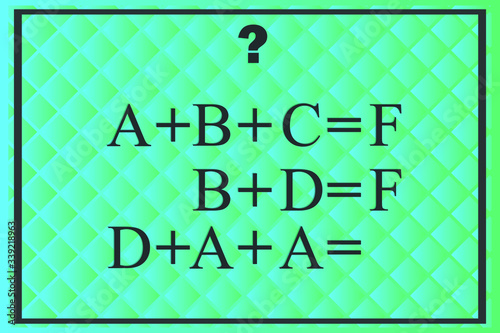 mathematical rebuses. Riddles for the development of thinking. Puzzle, Vector