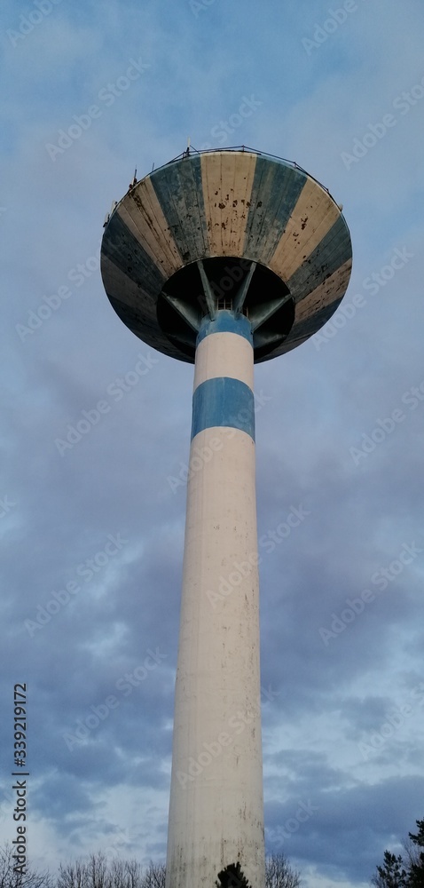 water tower in the sky