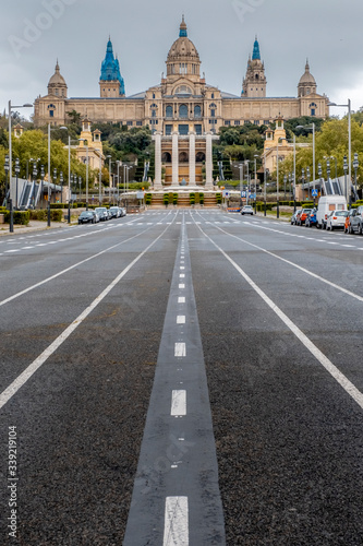 Mnac palace museum of contemporary art in Montjuic in the city of Barcelona