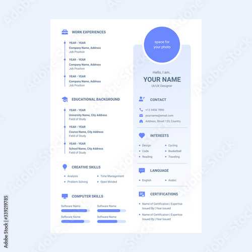 cv resume design template vector